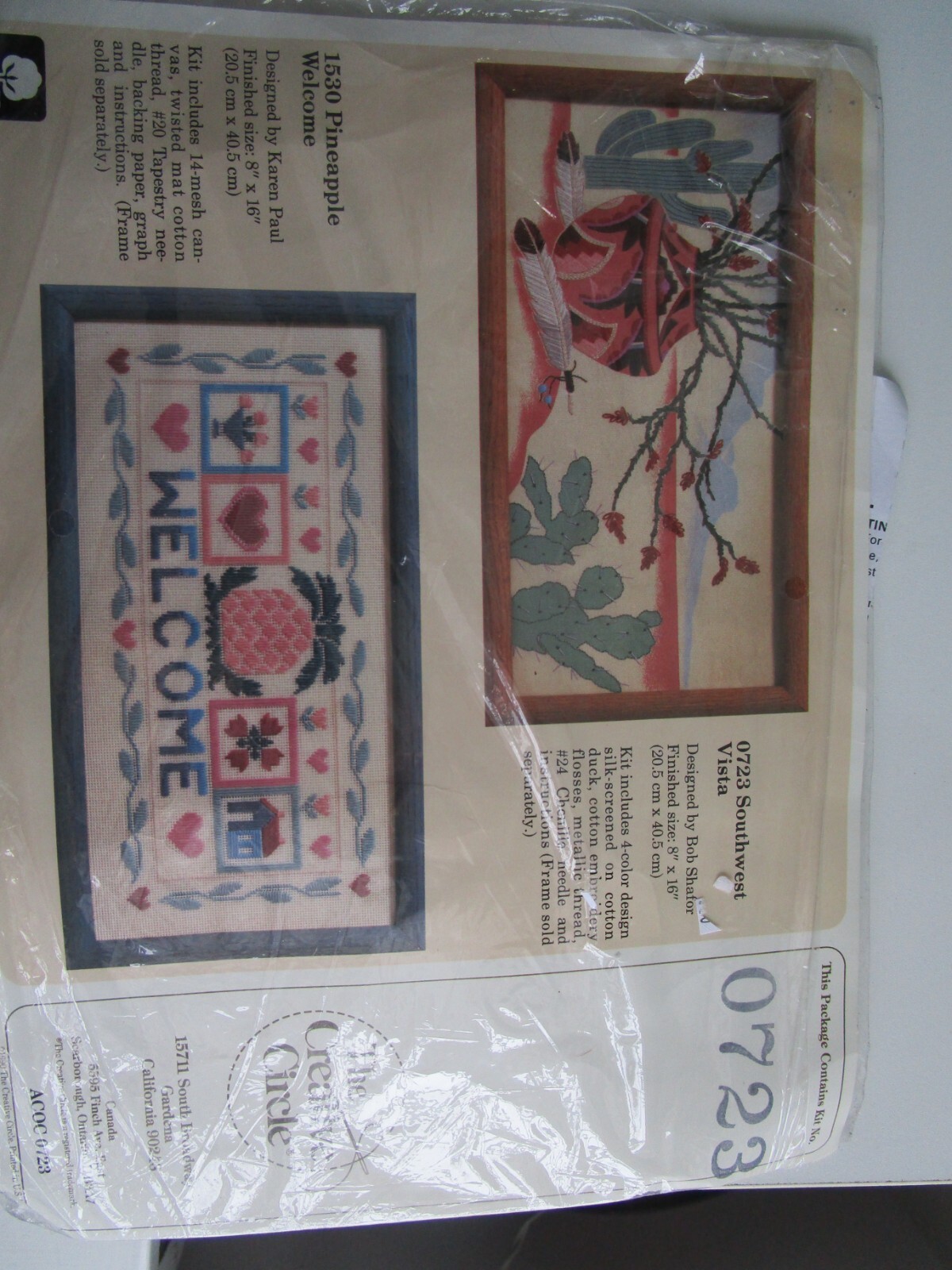 SOUTHWEST VISTA Embroidery Silkscreened Kit by Creative Circle 0723  Desert 8x16