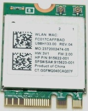 915623-001, 915622-001, U98H133.0, WiFi Card RTL8822BE, 802.11AC/ABGN, Bluetooth