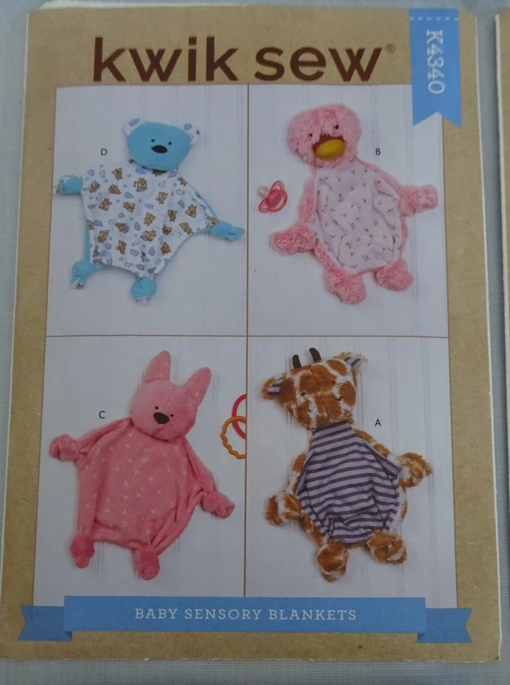 Lot of 6 Kwik Sew Craft Patterns Baby Blanket SLIPPERS Table Acc HATS Christmas - Image 2 of 4