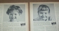 1960 print ad - Toni Tonette home perm Cute little girl hair Vintage ADVERTISING