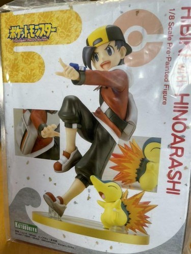Pokemon Series Hibiki Ethan With Cyndaquil 1 8 Scale Figure Kotobukiya Artfx J Ebay