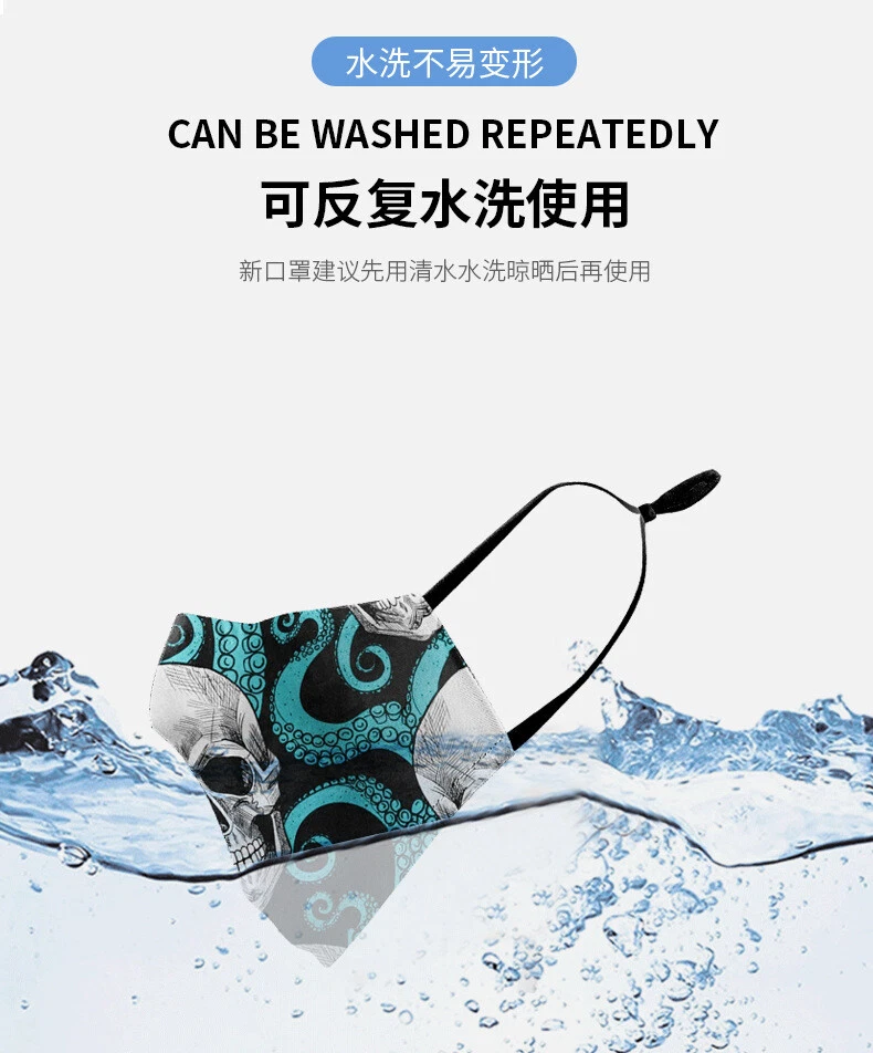 Adult Protective 3D Facemasks Adjustable Horror Skull Crossbones Cool Mouth Mask - Image 3 of 4