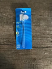 2001 Oral B Denture Brush Stain Remover Dual Head Easy Grip Handle Blue 1ct