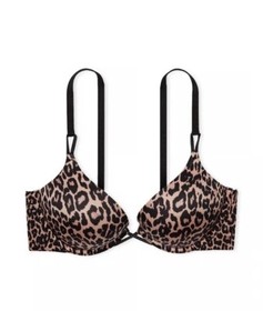 Victoria's Secret Very Sexy Add 2 Cups Push Up Bra & V String Panty Set Leopard
