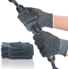 EvridWear Cotton String Knitted Work Gloves with Anti-Slip Grip Dots, Warehouse