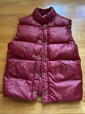Eddie Bauer Quilted Warm Down Vest Size Youth Large Dark Red Side Pockets VGUC