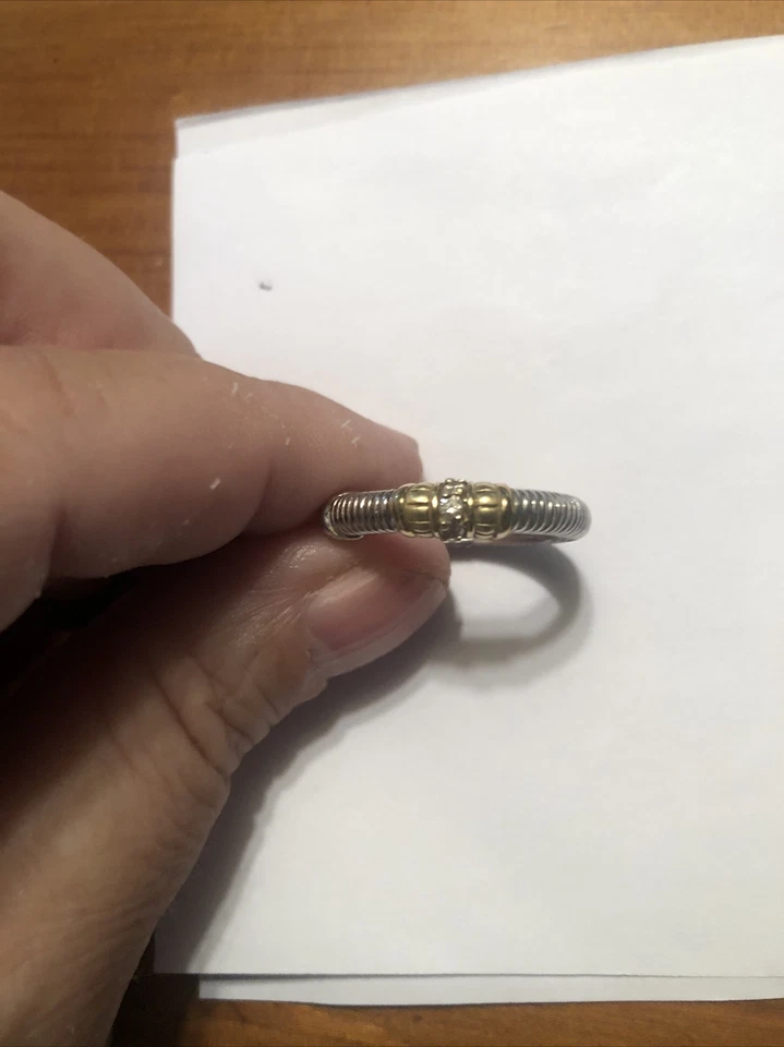 JUDITH RIPKA Ganancias de plata de ley con diamantes pequeños de oro de 18 quilates en el medio Foto 3 de 4