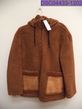 Women's Size 4-6 Topshop Vinnie Hooded Faux Shearling Jacket Brown 11a13qbrn