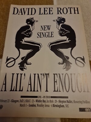 Vintage DAVID LEE ROTH A LIL AINT ENOUGH ADVERT A4 POSTER RAW MAGAZINE CLIPPING 