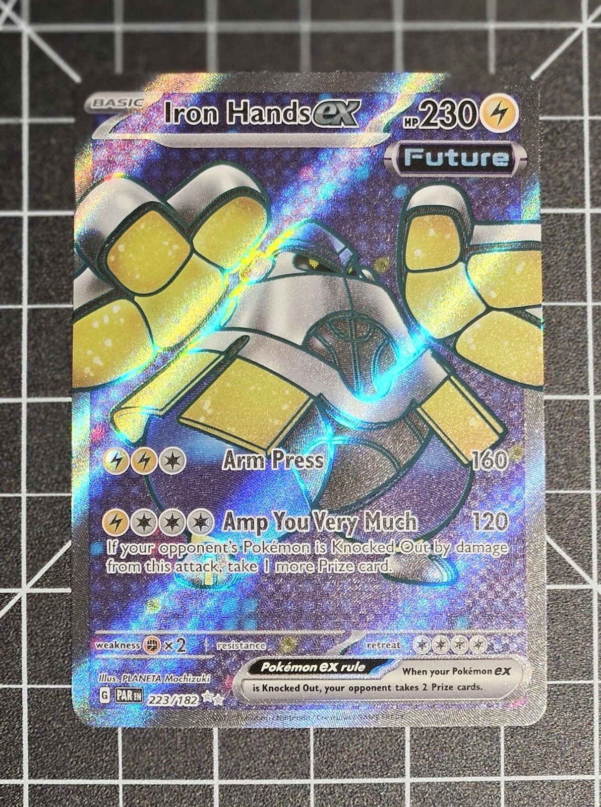 Pokemon TCG - Iron Hands ex - 223/182 Paradox Rift - Secret Rare Full Art Holo