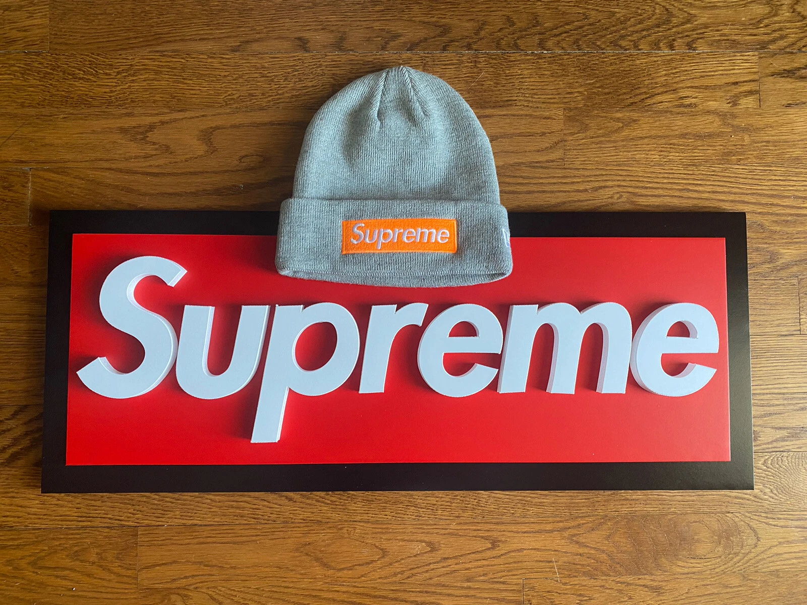 NEUF AVEC ÉTIQUETTE Supreme Box logo chapeau de ski beanie panneau affichage skateboard skateboard SB