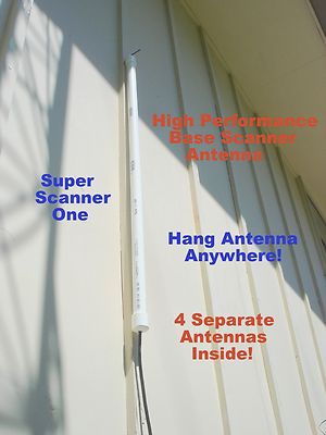 Scanner 1, Base  Antenna 30' of Quality  Shielded Coax BNC 4 Antennas Inside!