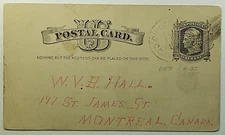 1883 IL UX7 Liberty US Postal Stationery Chicago IL to Montreal Canada