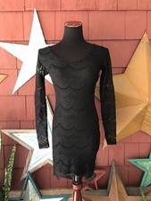 Womens Forever 21 Laced Lined Black Stretched Dress Size S