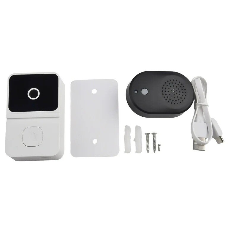 Smart WiFi Video Doorbell Camera V5 Silver Wireless Security Intercom-image
