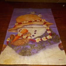 Snowman Winter Birds Scene Evergreen Garden Flag