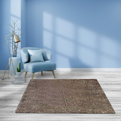 Hand Tufted Shag Polyester 8'x8' Square Area Rug Solid Silver White BBH BBK00111