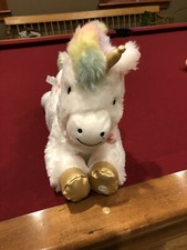 FAO SCHWARZ 15" PLUSH LED UNICORN WITH ADOPTION PAPERS