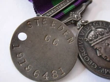 GSM Palestine 1945-48 clasp relic 4/7 Dragoons dogtag only - STEEDEN 19196481
