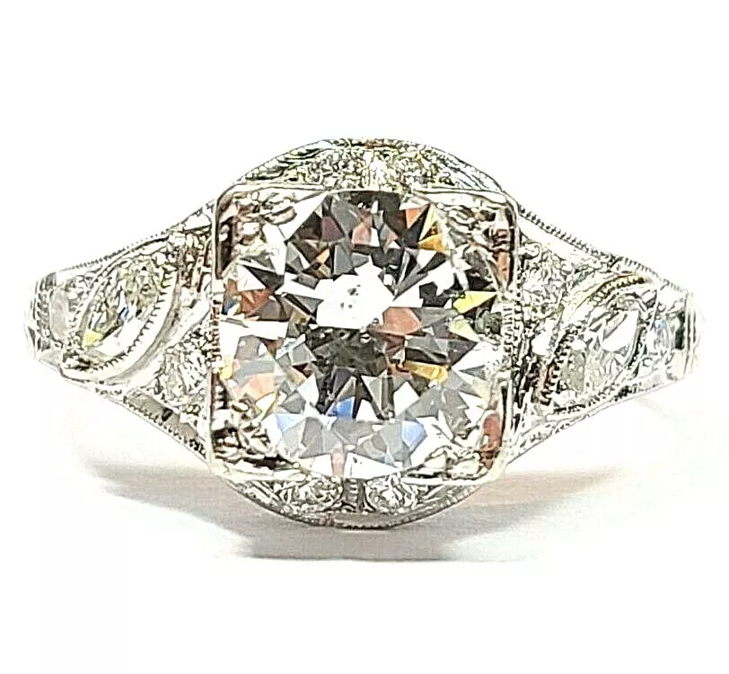 2 1/6 ctw Cushion Lab Grown Diamond Double Row Side Stones Halo Engagement  Ring - Grownbrilliance