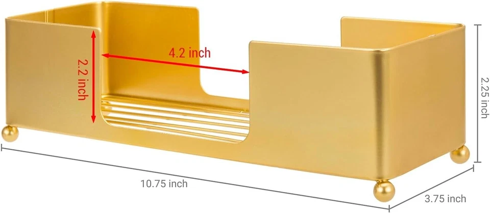 MyGift Brass Tone Metal Tabletop Luxurious Folded Paper Towel Holder Dispenser - Image 4 of 4