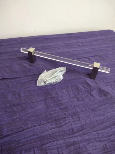 Jeffrey Alexander Acrylic Cabinet Handle - Satin Nickel (160 mm) - Picture 1 of 4