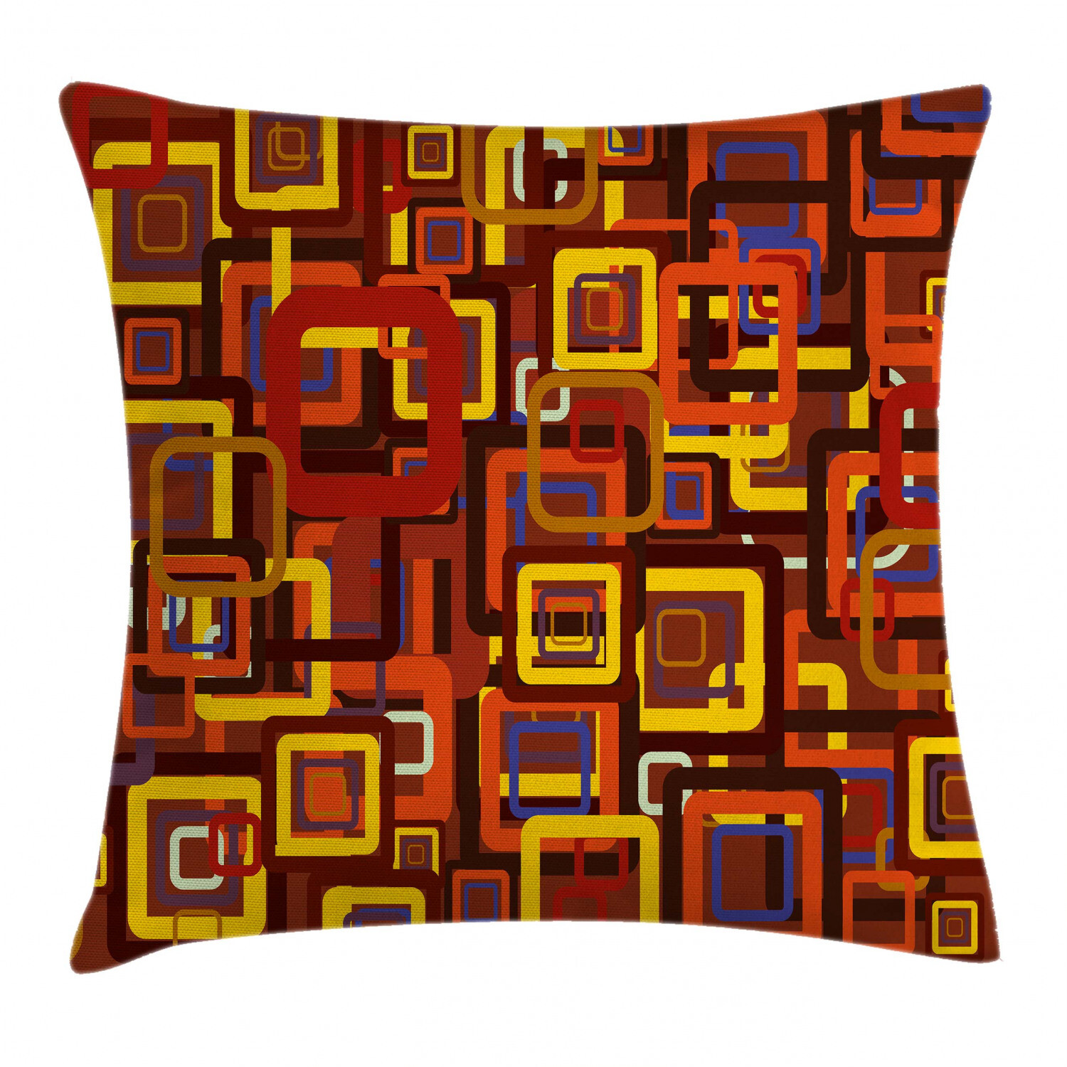 Abstract Colorful Trippy 16-Inch Square Throw Pillow Cushion Cover