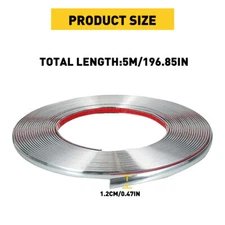 5m Chrome Car Door Edge Molding Trim Seal Strip Scratch Protector Guard Decor