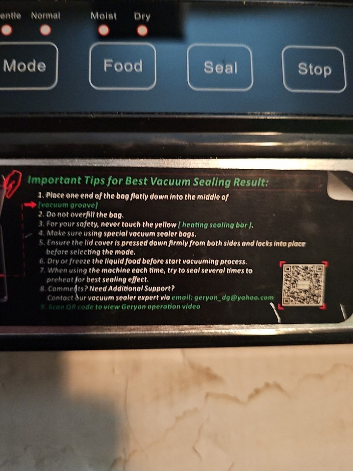 Geryon 0301E2900MBK Vacuum Sealer Machine Black 696598830749 eBay