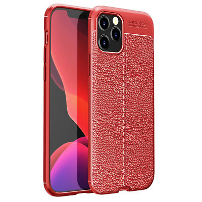 Leather Slim Rubber Bumper Case Cover For iPhone 15 Pro 14 Pro 13 Pro 12 Pro