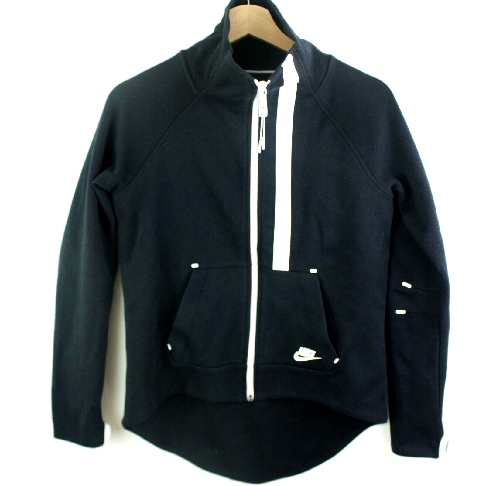 SACAI X NIKE Giacca Moto Nike Tech Donna Taglia S Full Zip Up Pile Nero