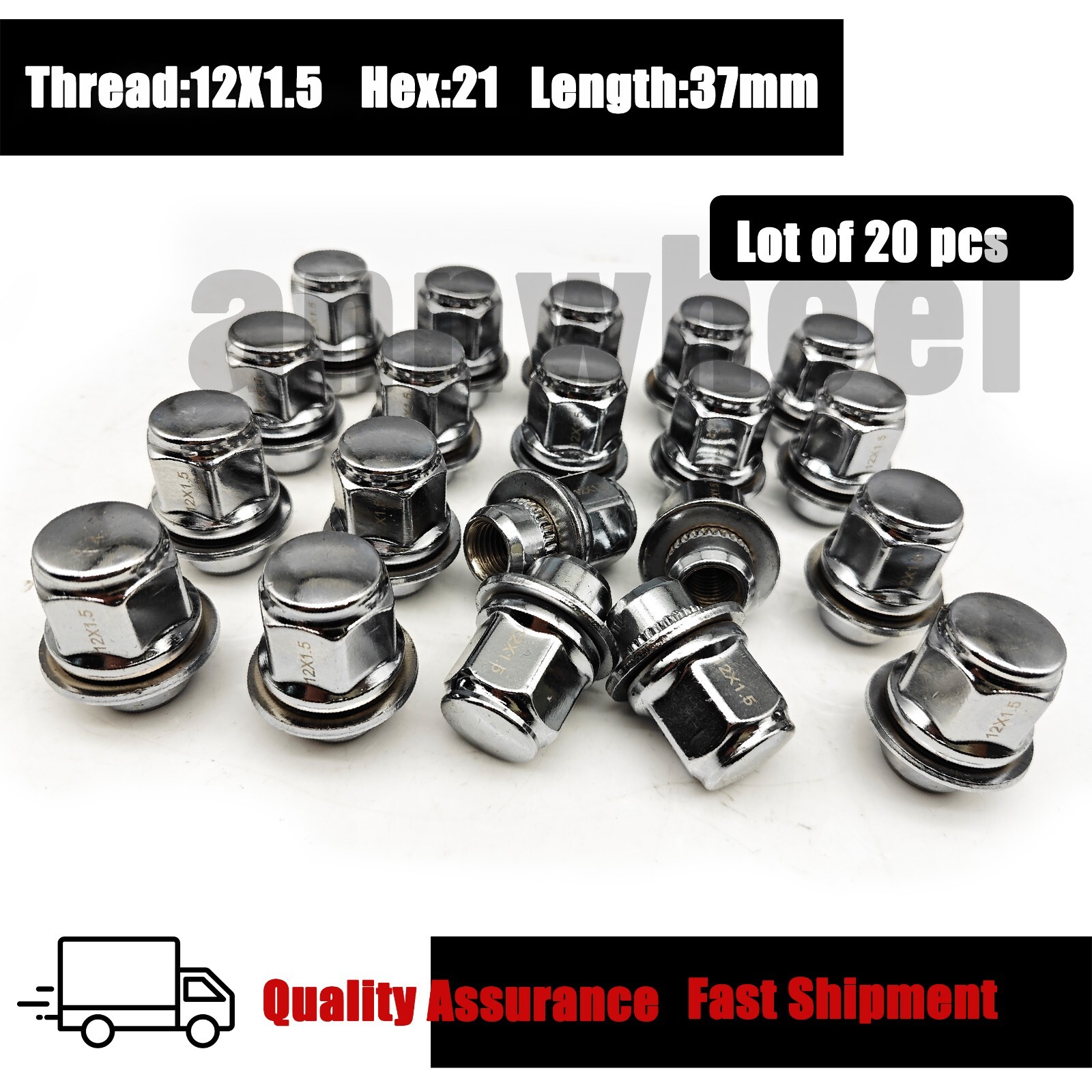20 Pc M12x1.5 Toyota OEM Lug Nut Chrome Fit Corolla/Prius/Highlander