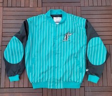 VINTAGE 90S STARTER MIAMI MARLINS BASEBALL TEAL BLUE LETTERMAN JACKET MENS SZ XL