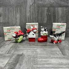 B. Kilban Gato Navidad Adornos Lote De 4 Guirnalda Patines Chimenea Bota Usada