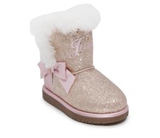 New JUICY COUTURE Size 5 Toddler Girls Lil Windsor Faux Fur Trim Bootie Boots