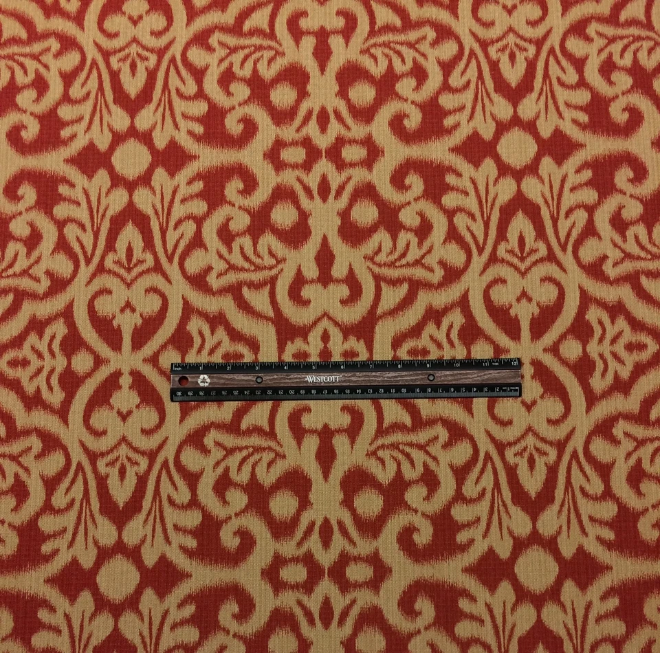 TELA DE TAPICERÍA WAVERLY SOUK'S ENTRY CARDAMOMO ROJO FLORAL IKAT POR YARDA 54"W Foto 2 de 4