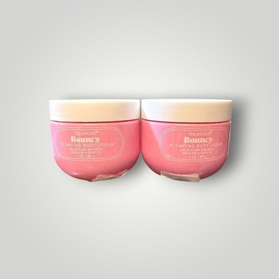 NatureWell Bouncy Plumping Body Cream 3oz Pink Set 2 Squalane Firming Skincare
