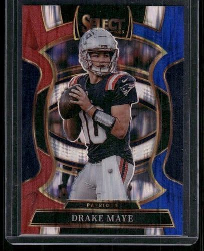 2025 Panini Select - Drake Maye #80 Red White and Blue Shock Concourse Prizm