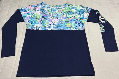 Lilly Pulitzer Finn Top Lilly s House Colorblock Long Sleeve Size XS NWOT