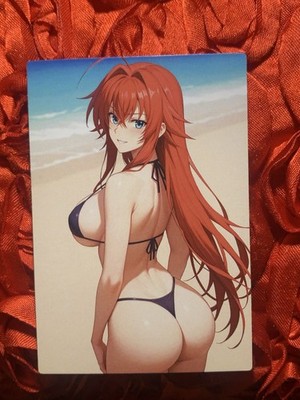 Rias Gremory HIGH SCHOOL DXD Glam Queen ACG Waifu Anime Girl Card Back Beach