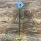 Murano Style Long Stem Hand Blown White Red Calla Lily Art Glass Flower 12”