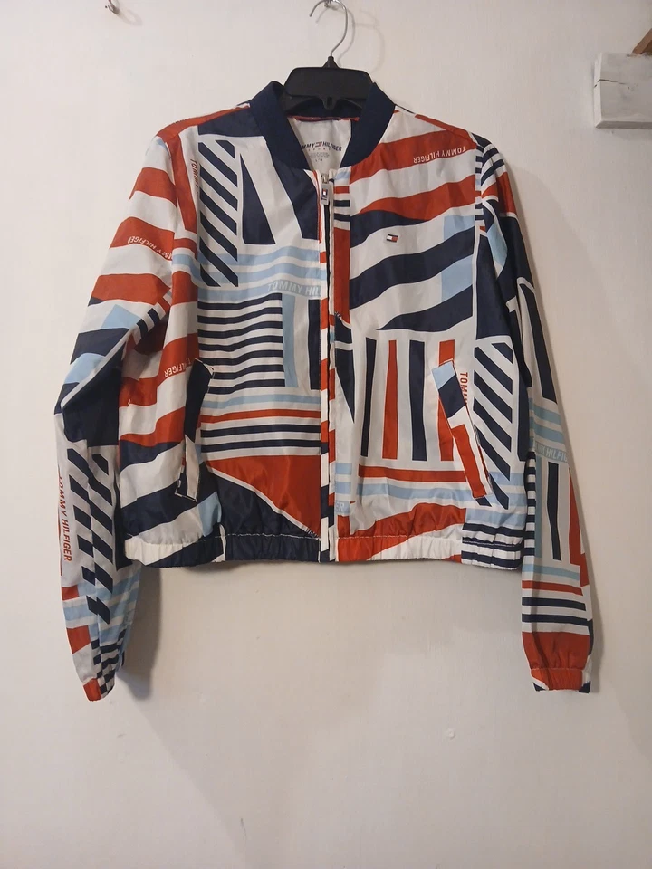 Jaqueta corta-vento Tommy Hilfiger grande esporte waterstop malha listra bandeira - Imagem 2 de 4
