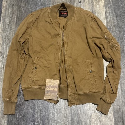 NWT Vintage 8827 Schott Cotton Bomber Jacket Tan Brown Size L