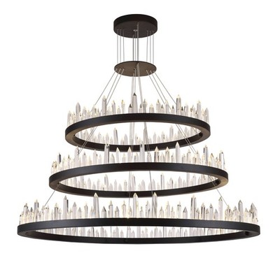 Elegant Lighting 1705G3LSDG Malta Chandelier Satin Dark Grey