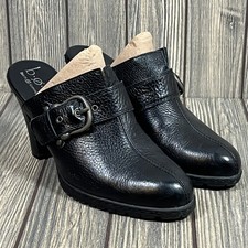BOC Born Donia Heel Clog Mule Shoes Black Leather Women Sz 10 Boho Chic Office