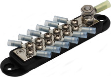 12 Terminal Ground Distribution Block Kit 240A Bus Bar With Screws Ring Lugs