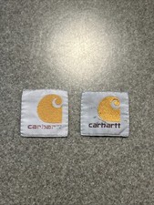 Lot 2 Carhartt Fabric Tag Patch Sew Stitch On LOGO PATCH IMPERFECT 1 1/4x1 1/4  