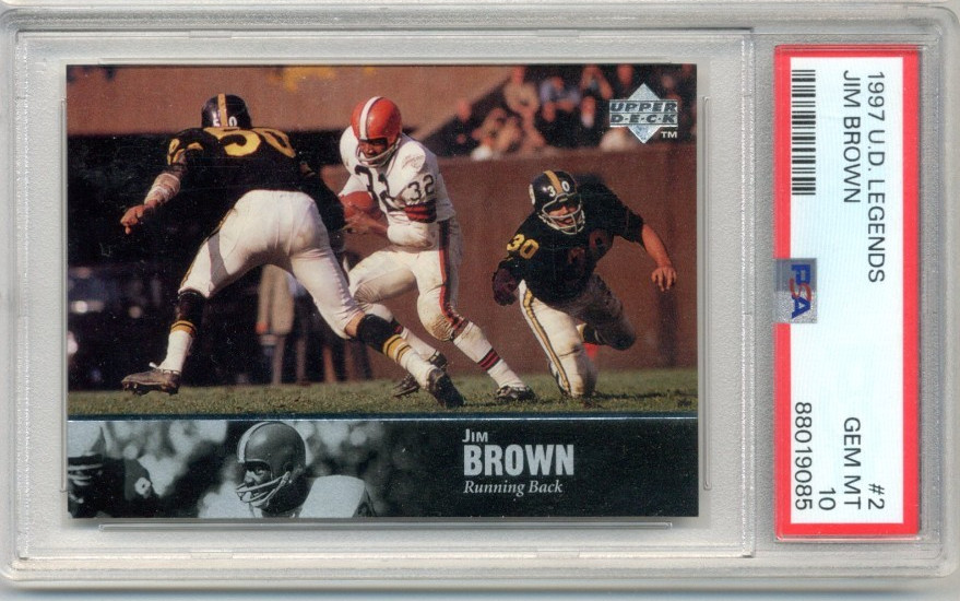 Jim Brown 1997 Upper Deck Legends CARD #2 Cleveland Browns GEM MINT PSA 10