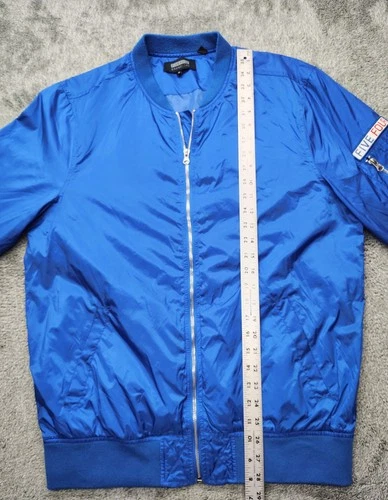 Five Four Grand AC Men’s Zip Up Bomber Flight Jacket Size M Royal Blue Air Force image 7