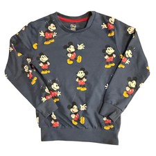 Disney Pantaloons Mickey Mouse Sweatshirt Kids 7-8Y Navy Blue All Over Print